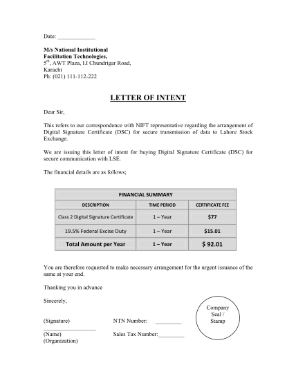 20152411-letter-of-intent-lahore-stock-exchange