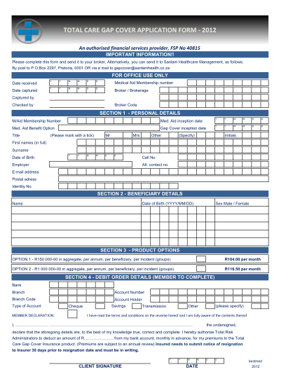 20428348-fillable-sanlam-total-care-gap-cover-form
