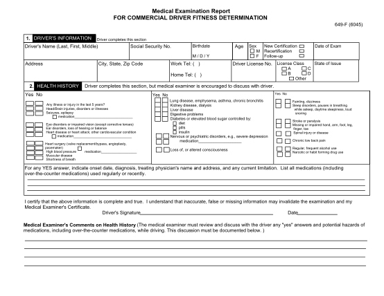 18 Medical Examination Report For Commercial Driver Fitness ...