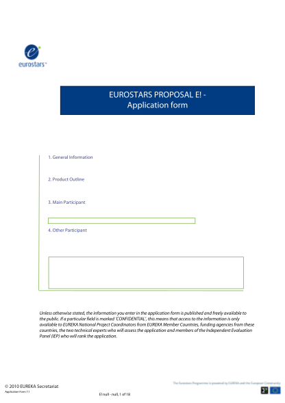 20743396-fillable-eurostars-proposal-application-form-pdf