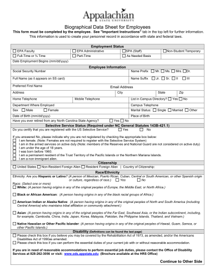 20785933-fillable-fillable-biographical-data-worksheet-form-hrs-appstate