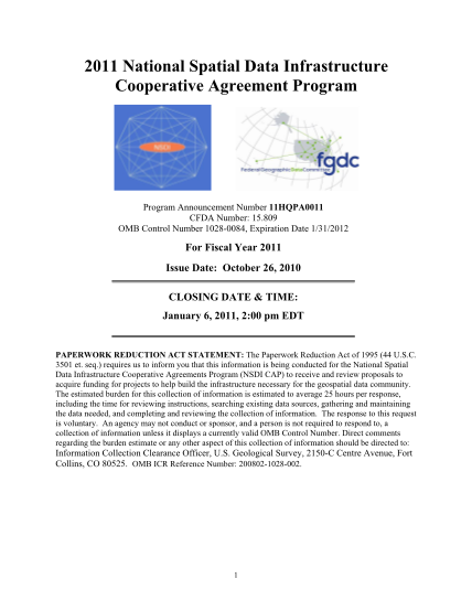 21139367-2011-national-spatial-data-infrastructure-cooperative-agreement-program-program-announcement-number-11hqpa0011-cfda-number-15-fgdc