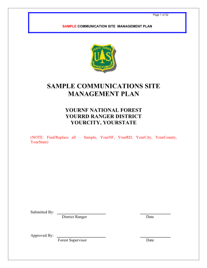 21221834-sample-communications-site-management-plan-usda-forest-service-fs-fed