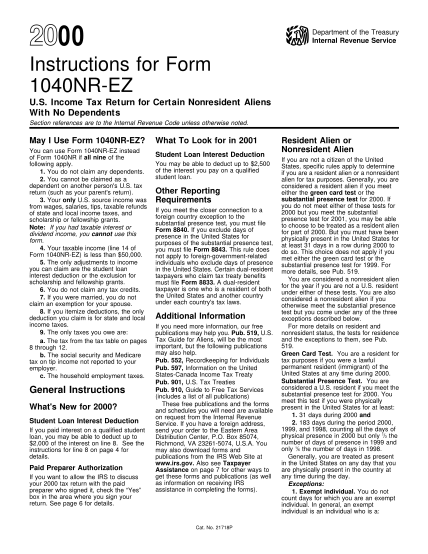 21270204-2000-instructions-for-1040nr-ez-internal-revenue-service-irs