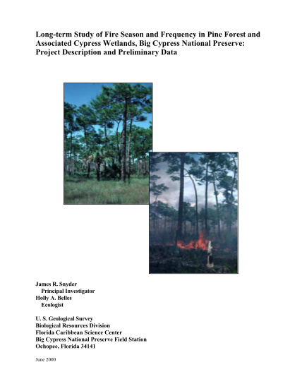 21308062-long-term-study-of-fire-season-and-frequency-in-pine-forest-and-associated-cypress-wetlands-big-cypress-national-preserve-long-term-study-of-fire-season-and-frequency-in-pine-forest-and-associated-cypress-wetlands-big-cypress-national