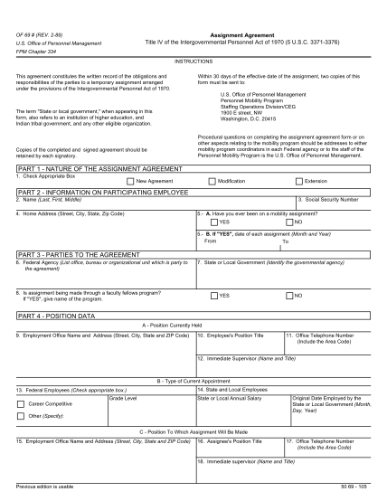 21361856-fillable-assignment-agreement-title-iv-intergovernmental-personnel-act-instructions-form-opm