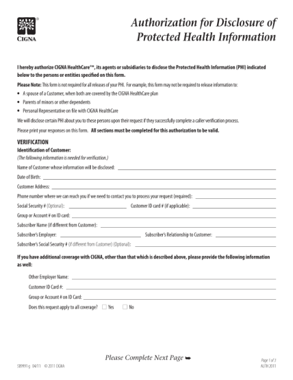 90 hipaa authorization to release medical information form page 6 ...