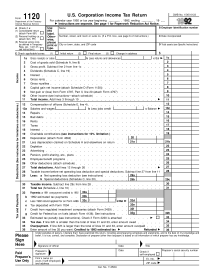 2141245-fillable-us-corporation-income-tax-form-1120-1992