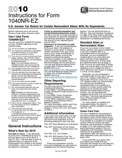 18 Form 1040nr Ez Free To Edit Download And Print Cocodoc 7412