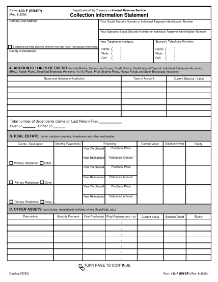 2153340-f433f-form-433-f-ensp-rev-june-2008-508-compliant-fill-in-capable-collection-information-statement-irs-tax-forms--2007