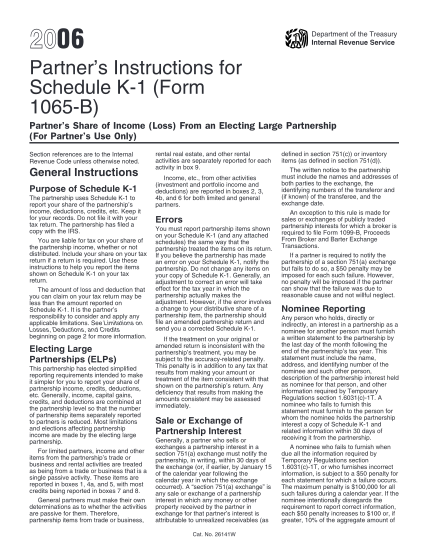 2154027-i1065bsk-2006-instructions-for-form-1065-b-schedule-k-1-irs-tax-forms--2006