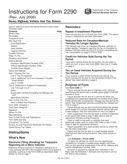 2154213-i2290-instructions-for-form-2290-rev-july-2006-irs-tax-forms---2006