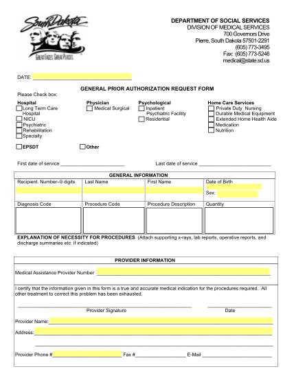 21576445-general-prior-authorization-request-form-state-of-south-dakota-state-sd