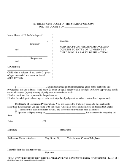 21655491-fillable-waiver-of-further-appearance-oregon-form-courts-oregon