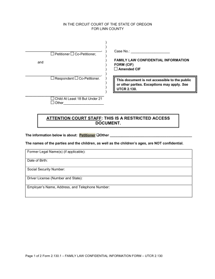 21689208-fillable-family-law-confidential-information-form-oregon-courts-oregon