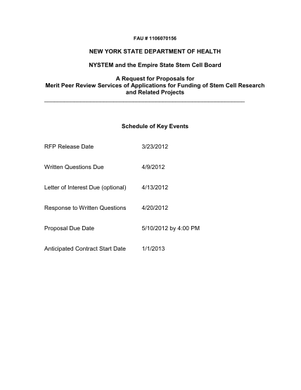 21699154-rfp-1106070156-merit-peer-review-services-of-applications-for-funding-of-stem-cell-research-and-related-programs-solicit-bids-from-any-responsible-entity-with-the-legal-authority-to-do-business-with-new-york-state-to-conduct-independe