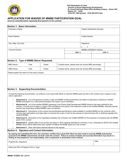 21716024-fillable-nys-dept-labor-mwbe-request-for-waiver-form-101-labor-state-ny