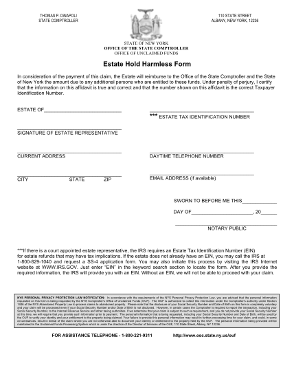 21747248-fillable-how-do-you-fill-out-an-estate-hold-harmless-form-osc-state-ny