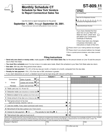 21756937-11-monthly-schedule-ct-901-schedule-for-new-york-vendors-to-report-connecticut-sales-tax-0702-for-period-ended-new-york-tax-registration-number-use-this-form-to-report-transactions-for-the-period-connecticut-tax-registration-number-ta