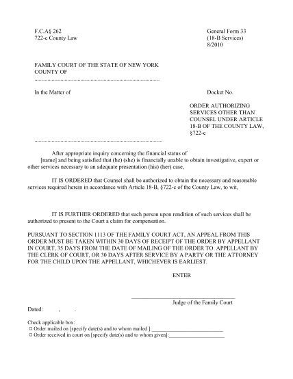 21774366-fca-262-general-form-33-722-c-county-law-new-york-state-courts-state-ny