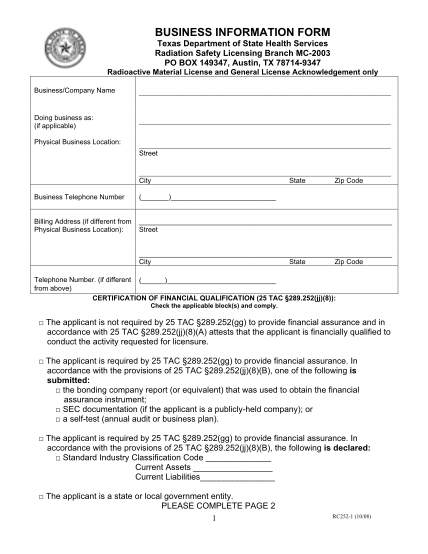 21813253-business-information-form-texas-department-of-state-health-services-dshs-state-tx