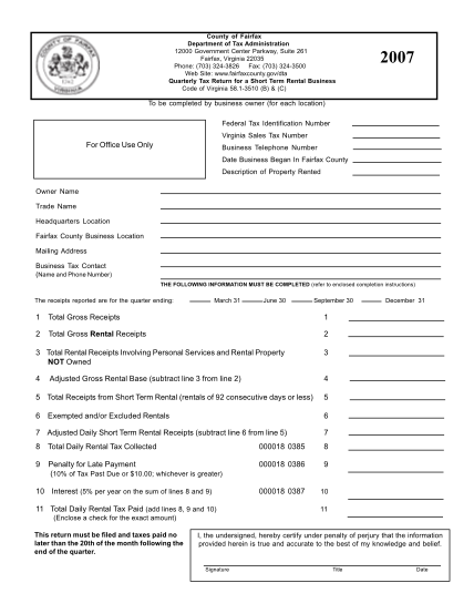 21971981-short-term-daily-rental-quarterly-form-2007pmd-fairfax-county-fairfaxcounty