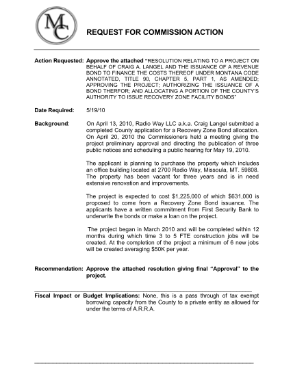 22045445-action-requested-approve-the-attached-resolution-relating-to-a-project-on-co-missoula-mt