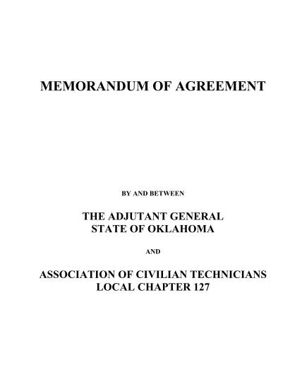 Memorandum Of Agreement Template Army