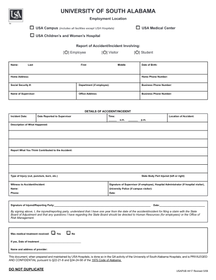 22206842-employee-accident-incident-report-form-southalabama