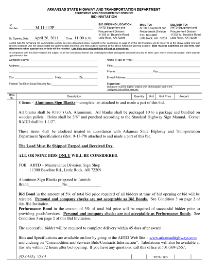 22336761-arkansas-state-highway-and-transportation-department-equipment-and-procurement-division-bid-invitation-bid-number-m-11-113p-bid-opening-date-april-26-2011-time-1100-a