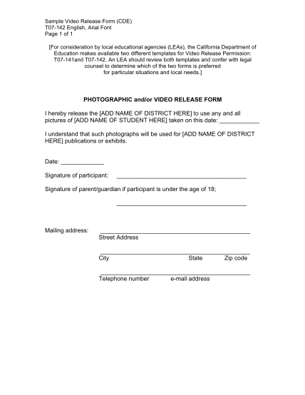 26 Video Release Form Page 2 Free To Edit Download Print Cocodoc