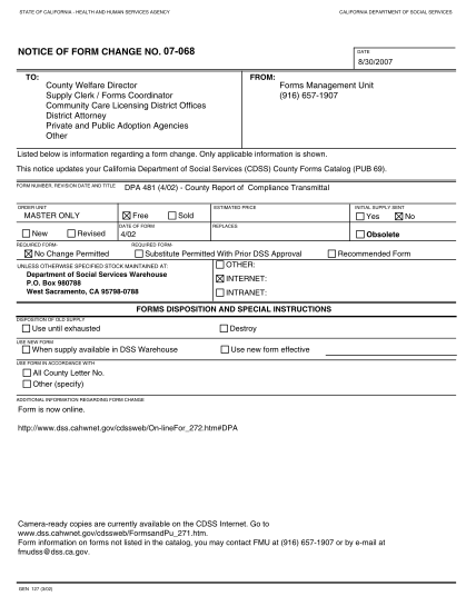 22403538-notice-of-form-change-no-california-department-of-social-services-dss-cahwnet