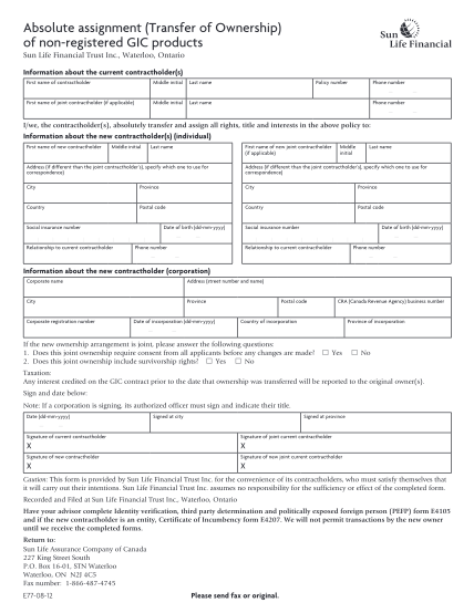 226293-fillable-sun-life-absolute-assignment-form