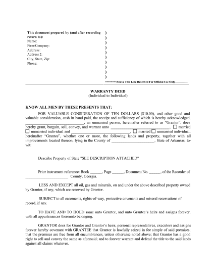 17 warranty deed form arkansas - Free to Edit, Download & Print | CocoDoc