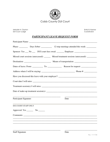 22716249-cobb-county-dui-court-participant-leave-request-form-w2-georgiacourts