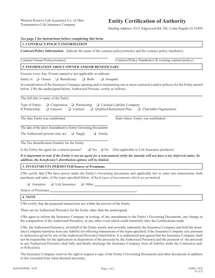 228094-fillable-transamerica-life-insurance-entity-certification-of-authority-form