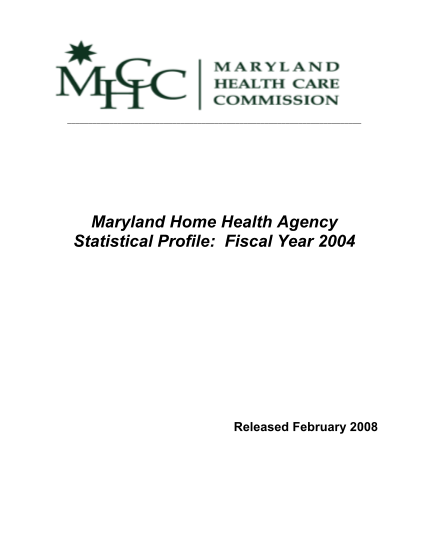 22953036-maryland-home-health-agency-statistical-profile-fiscal-year-mhcc-dhmh-maryland