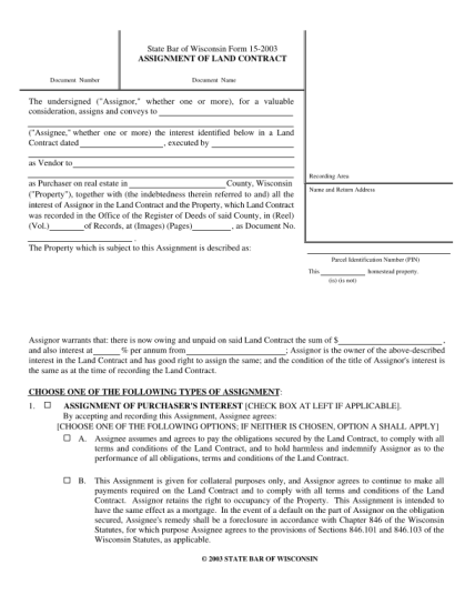 230590-fillable-wisconsin-state-bar-assignment-of-land-contract-form