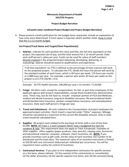 23059557-mdh-rfp-project-budget-narrative-minnesota-department-of-health-health-state-mn