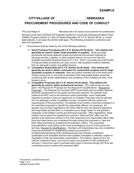 23135877-procurement-procedures-and-code-of-conduct-example-of-what-should-be-included-in-the-above-neded