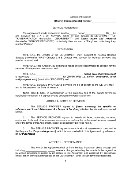 23211514-service-agreement-template-nevada-department-of-transportation