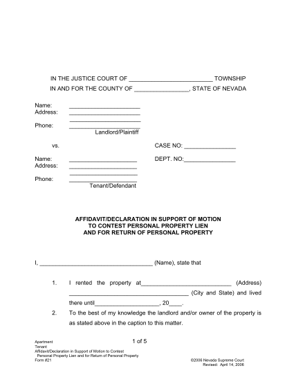23229007-affidavitdeclaration-in-support-of-motion-to-contest-personal-property-lien-and-for-return-of-personal-property-lawlibrary-nevadajudiciary