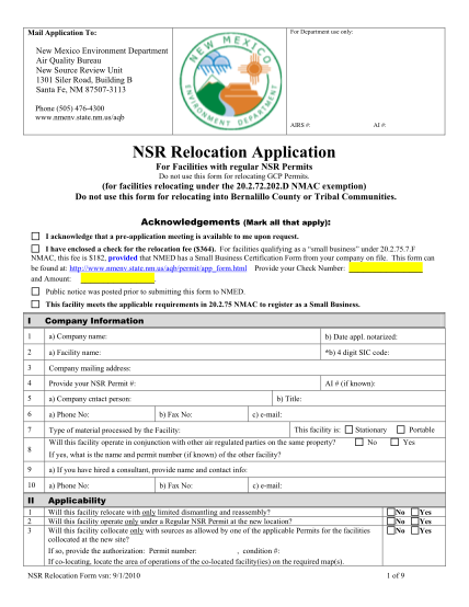 23290035-nsr-relocation-application-new-mexico-environment-department-nmenv-state-nm