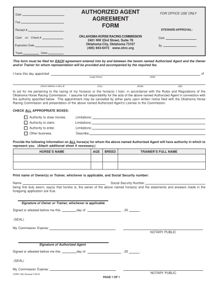 23399605-authorized-agent-agreement-form-oklahoma-horse-racing-ohrc