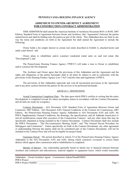 23460424-2012-addendum-to-owner-architect-agreement-for-construction-contract-administration-2012-addendum-to-owner-architect-agreement-for-construction-contract-administration-phfa