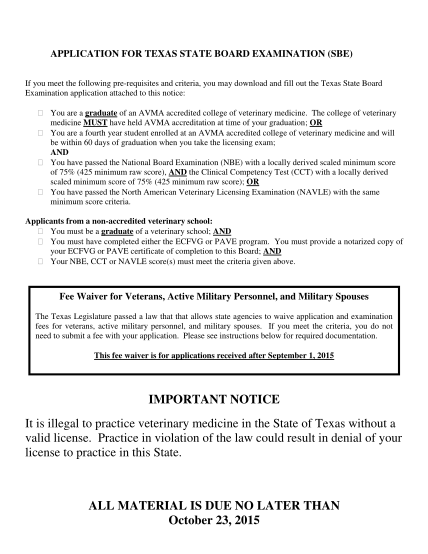 234652491-sbeapplicationpackagedecember2015pdf-application-for-texas-state-board-examination-sbe-veterinary-texas