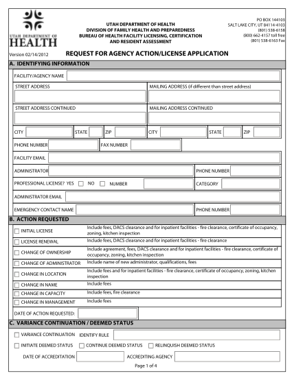 23573843-request-for-agency-actionlicense-application-utah-department-of-health-utah