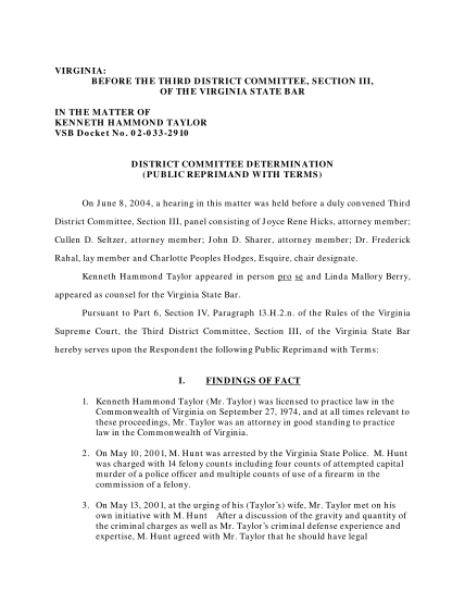 23686023-virginia-before-the-third-district-committee-section-iii-of-the-virginia-state-bar-in-the-matter-of-kenneth-hammond-taylor-vsb-docket-no-vsb