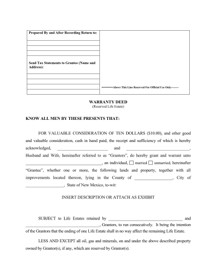2373984-new-mexico-warranty-deed-to-child-reserving-a-life-estate-in-the-parents