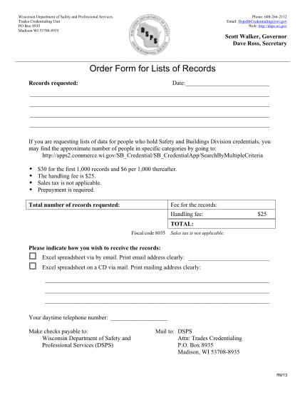 23805329-order-form-for-lists-of-records-department-of-safety-dsps-wi